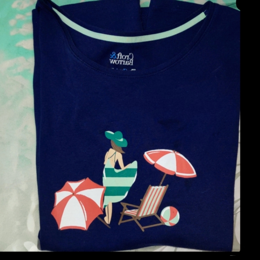 T-Shirts with Beach Scene Nautical Crab Design  Croft & Barrow
